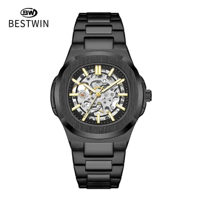 Double-Sided Hollow Luminous Men's Watch, Fully Automatic Mechanical Watch, Waterproof Watch, Men's Alloy Stainless Steel Watch