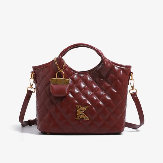 Luxurious and elegant red handbag, stylish bridal wedding tote bag, trendy new versatile fashion shoulder bag