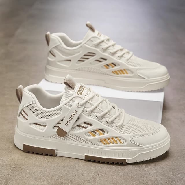 Trend universal white shoes, men’s summer breathable footwear, sneakers