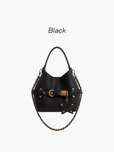 New retro oil shoulder bag for women, large capacity, with belt buckle, crossbody bag, stylish and sophisticated for commuting