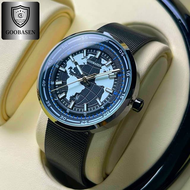 Guberson Earth Men's Watch Waterproof Luminous Quartz Watch Live Broadcast Export Hot Item