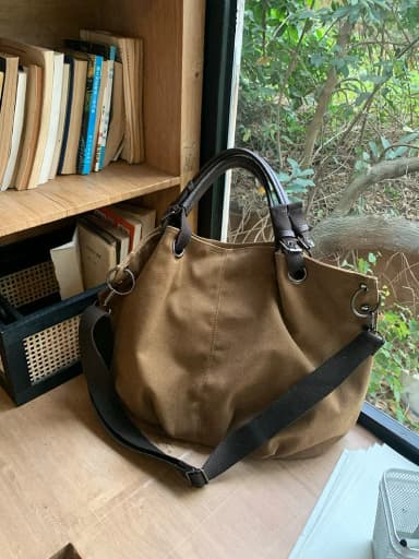 Retro Workwear Canvas Bag with Hard Bottom, Multifunctional Large-Capacity Tote Bag, New Japanese-Style Commuter Crossbody Bag for Women, Lazy Style