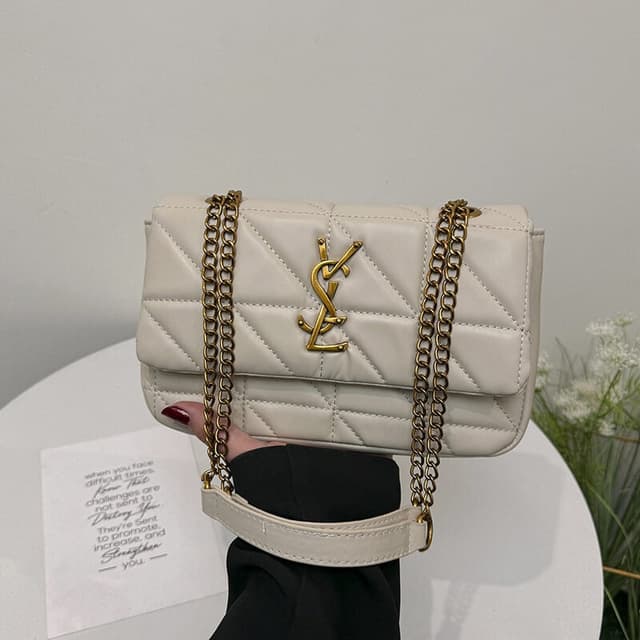 Letter Diamond Chain Bag Women's French New Arrival Shoulder Crossbody Bag Fashionable Armpit Joker Small Square Bag