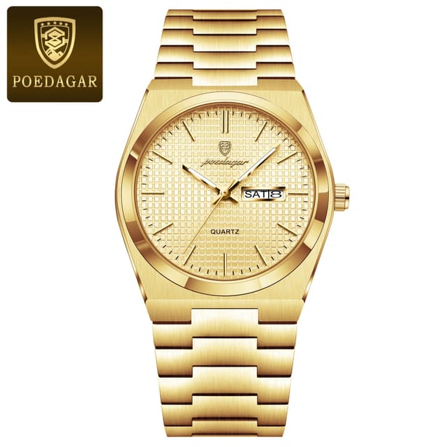 Poedagar Waterproof Calendar Men's Simple Watch New Lightweight Quartz Watch P821