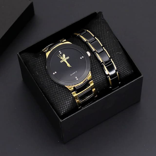 Couples wrist watch set couple watch men's and women's quartz watch steel strap couple watch suit