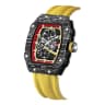 Carbon fiber pattern - nylon strap - black case red dial yellow band