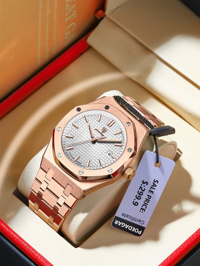 POEDAGAR Brand Men's Watch Waterproof Luminous Fashion New Quartz Watch Live Foreign Trade Explosions 924