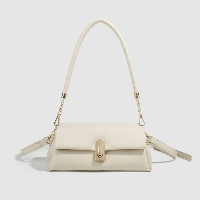 Lasagna White Qiao Shoulder Bag Women's  New Fashion Glacier White Underarm Bag All-match Commuter Crossbody Bag for Women