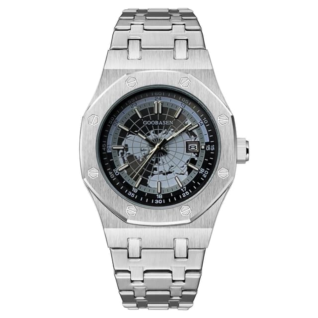Guberson's Popular Back-Transparent Imitation Mechanical Men's Watch Waterproof Luminous Calendar