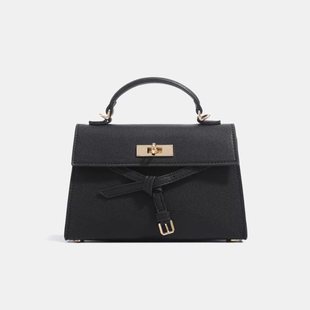 Autumn New High-End Lychee Pattern Handbag Elegant Commuting Shoulder Crossbody Bag Bow Tie Bag for Women
