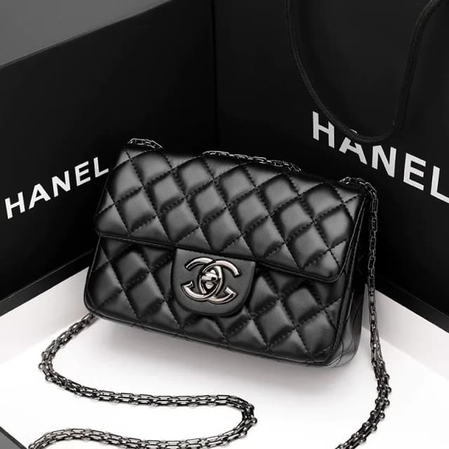 New Model Genuine Leather Cf Chain Bag, Chanel-Style Single Shoulder Crossbody Bag, Fashionable and Versatile Bag