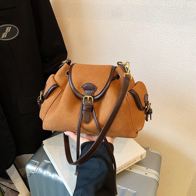 Fashionable Commuter Retro Matte Bag for Women New Casual Versatile Crossbody Bag Melard Brown Shoulder Bag