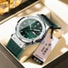 952 silver shell green leather belt model