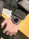 Silver shell black surface steel belt