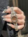 6601 rose brown steel belt (solid stainless steel strap)