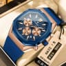 893 rose gold blue surface silicone band