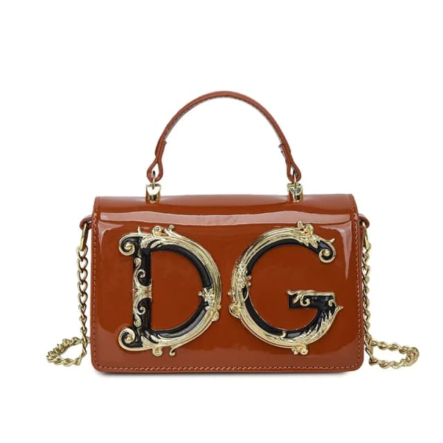 Women's Cross-Border Patent Leather Handbag, Fashionable Women's Bag, Chain Crossbody Bag, Hand-Held Evening Bag, Fashion Show Bag