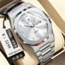 830 silver shell white surface steel belt model