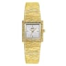 Gold case, white dial, gold steel strap