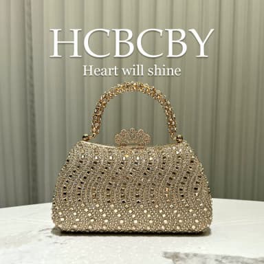 Golden Shiny Gorgeous Rhinestone Decorated Handbag Women's Fashionable Elegant Luxury Clutch Evening Bag