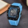 Black shell with light blue band