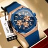 Eu-893 rose gold blue surface silicone band (eu standard)