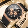 893 rose gold black silicone band