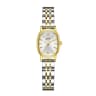 Gold case, gold studs, white dial, gold-tone strap