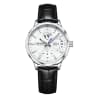L-9594 women's silver case white dial silver stud black strap (s)