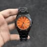 Black with orange