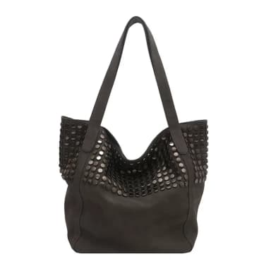 New Model Korean Style Large Capacity Tote Bag with Rivets, Simple and Versatile, Practical Handbag, Shoulder Bucket Bag