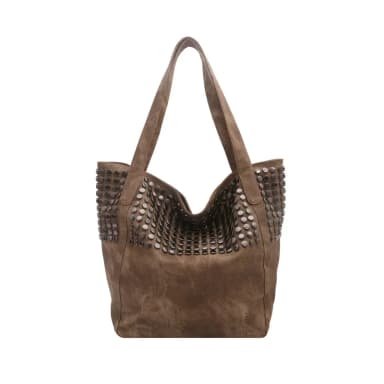 New Model Korean Style Large Capacity Tote Bag with Rivets, Simple and Versatile, Practical Handbag, Shoulder Bucket Bag