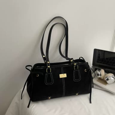 Commuting Retro Frosted Bag for Women New Fashion Large-Capacity Shoulder Bag High-End Handbag Boston Bag