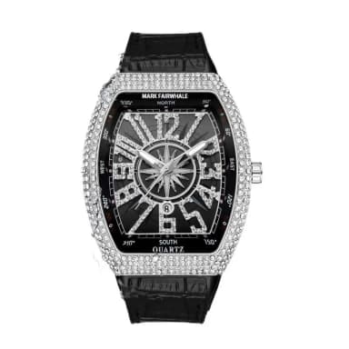 Mark Fairwhale Watch Brand Cross-Border Barrel-Shaped Full Diamond Calendar Overseas Quartz Watch