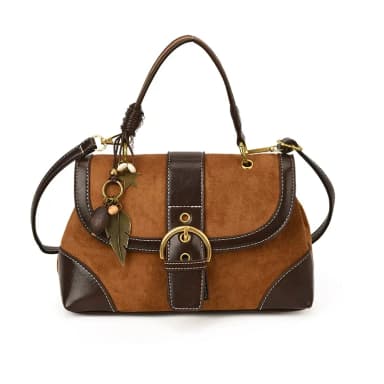 High-End Suede Satchel Saddle Bag for Women New Fashion Retro Shoulder Bag Work Clothing Versatile Crossbody Bag