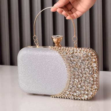 Hot sale diamond-embedded evening bag Black elegant dress bag wedding mom clutch cheongsam evening bag cross-border Women's bag