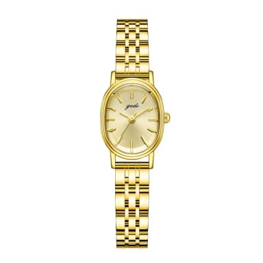 GEDI retro oval small gold watch for women, cross-border simple steel strap, light luxury, compact and versatile, suitable for commuting, women's quartz watch