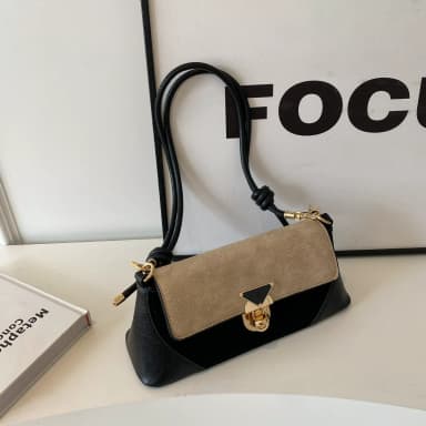 Unique Color-Blocking Patchwork Bag for Women New Trendy Hot-Selling Versatile Crossbody Bag Shoulder Bag Underarm Bag Baguette Bag