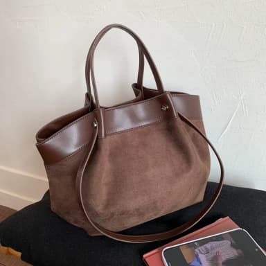 Large-Capacity Suede Tote Bag for Women Autumn and Winter New Retro Versatile Commuter Shoulder