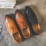 new cross-border men's business formal fashion leather shoes British casual shoes retro brogue men's shoes single-layer shoes - Image 4
