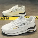 Men's Shoes Summer Breathable New Youth Sports Shoes Mesh Running Casual White Thick-Soled Dad Trendy Shoes - Image 2
