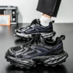 European Station Four Seasons Men's Shoes Spring Mesh Breathable Casual sneaker All-match Student Thick Sole Increased Dad Shoes - Image 3