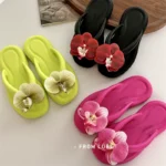 Influencer Picks Ins Phalaenopsis Flip-Flops Women's New Summer Fashion Flats Soft Bottom Beach Slippers - Image 2