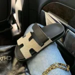 Summer New Slippers Women's Foreign Trade plus size All-match Thick Bottom One-word Velcro Solid Color European and American Casual Sandals Women - Image 4