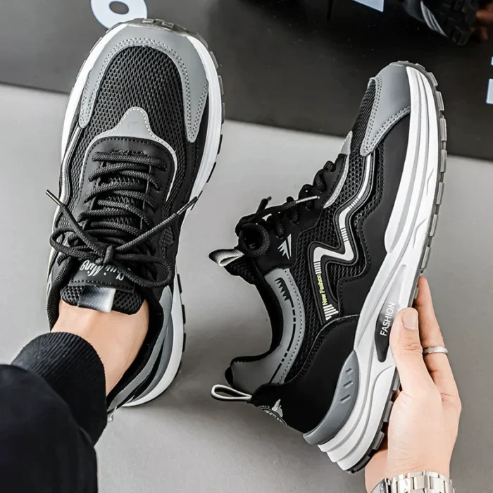 Men's Shoes Summer New Breathable Sandals Trendy Versatile Youth Hollow Mesh Shoes Casual Soft Sole Non-Slip Running Shoes - Image 2
