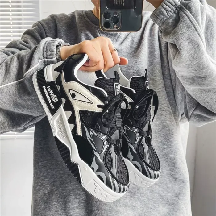 Trendy Brand Men's Shoes Summer Trendy All-match Sports Casual Board Shoes Niche Design Thick Bottom Teenager Trendy Shoes - Image 2