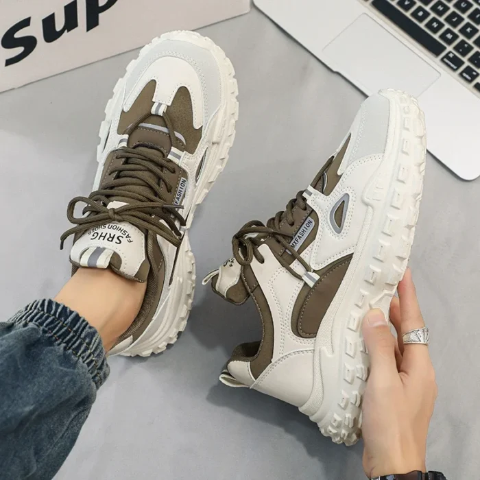 Popular online popular men's shoes New Spring versatile casual height increasing white sports Hong Kong style Daddy ins fashion shoes - Image 4