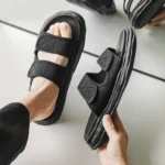 Outwear Men's Simple Comfortable Men's Solid Color Sandals and Slippers Summer Home Bedroom Internet-popular Creative Double Belt Soft Bottom