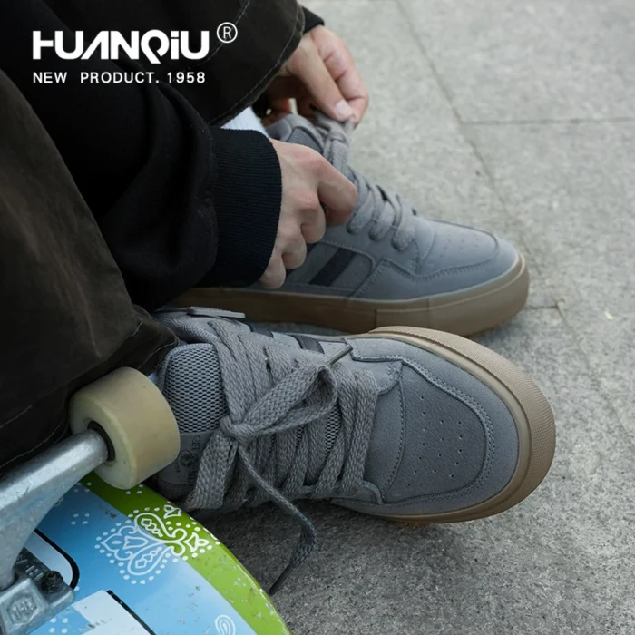 Universal Men's Board Shoes Gray Blue Bread Shoes Men's Spring Trendy Casual American All-match Slide Top-breaking Board Shoes - Image 4