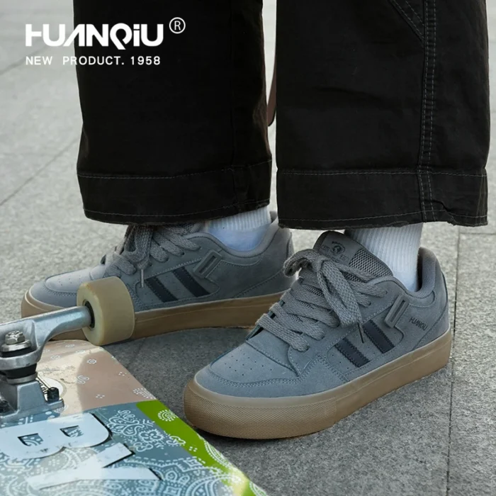 Universal Men's Board Shoes Gray Blue Bread Shoes Men's Spring Trendy Casual American All-match Slide Top-breaking Board Shoes - Image 3
